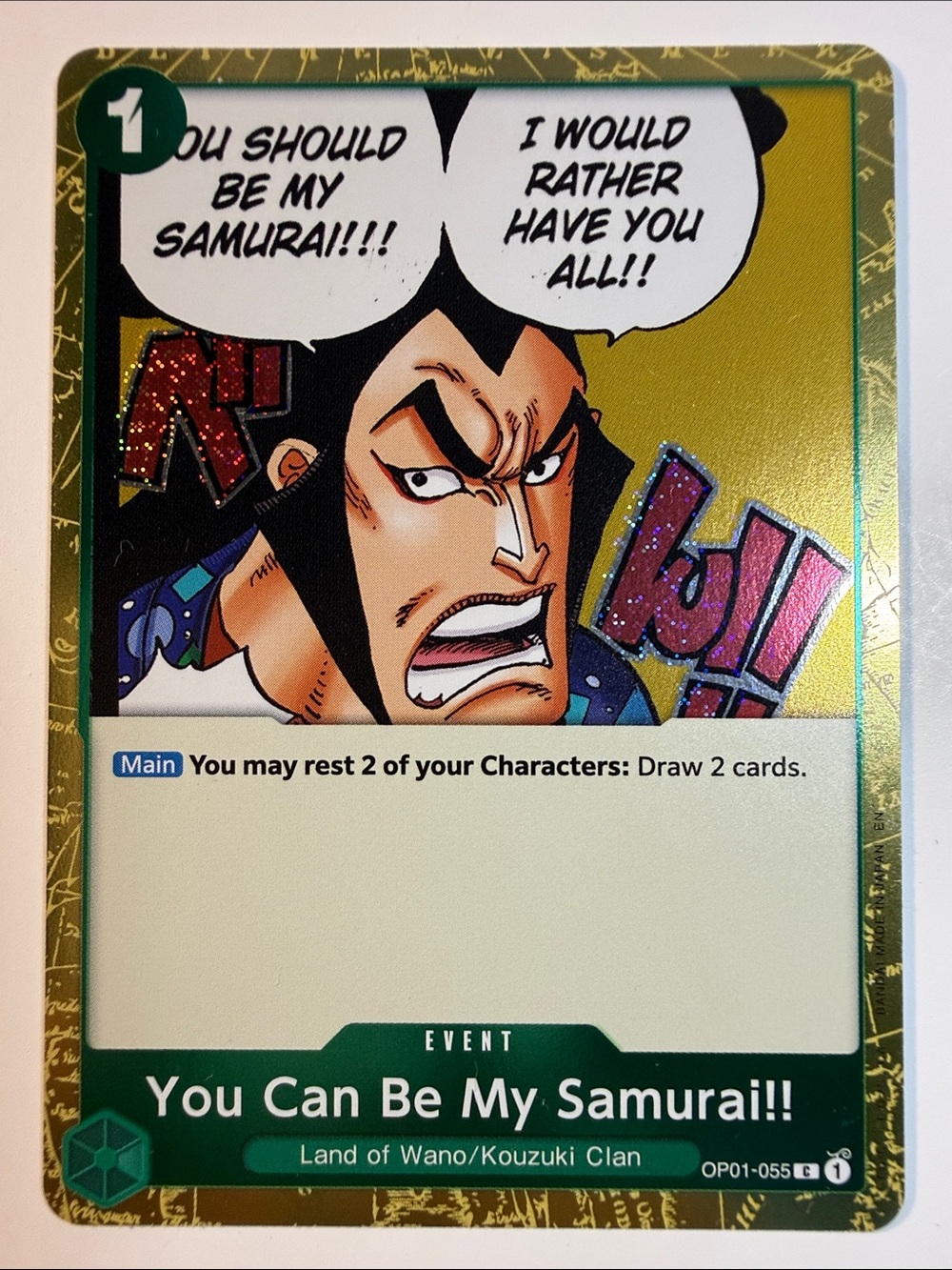 One Piece Blue and Gold Logo Card Back